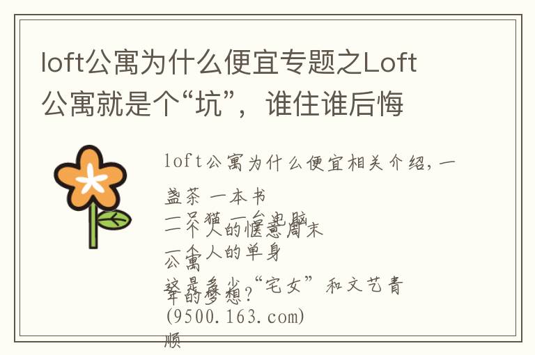 loft公寓为什么便宜专题之Loft公寓就是个“坑”，谁住谁后悔？也可能有例外