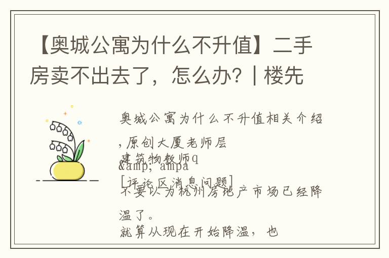 【奥城公寓为什么不升值】二手房卖不出去了，怎么办？| 楼先生问答NO.655