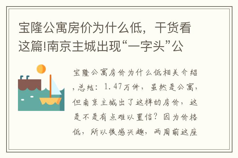 宝隆公寓房价为什么低，干货看这篇!南京主城出现“一字头”公寓，价格不到普通商品房的一半