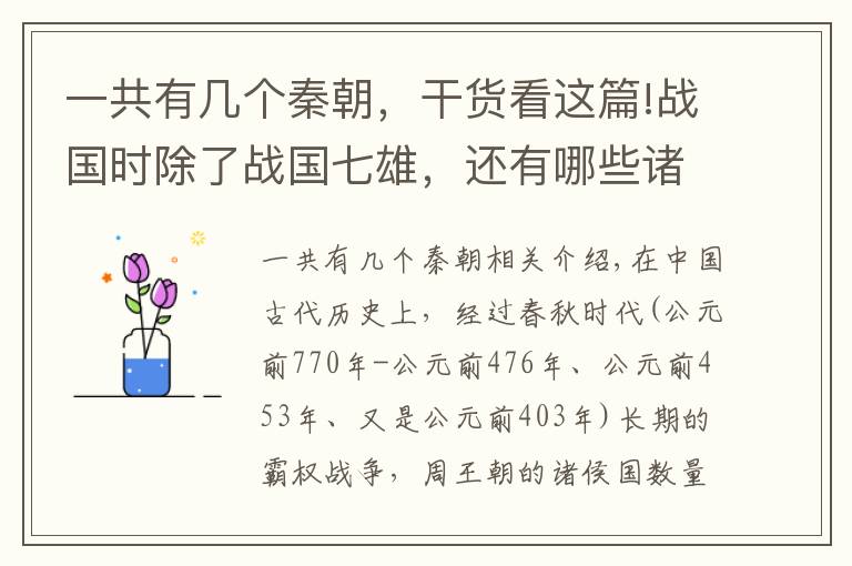 一共有几个秦朝，干货看这篇!战国时除了战国七雄，还有哪些诸侯国存在？