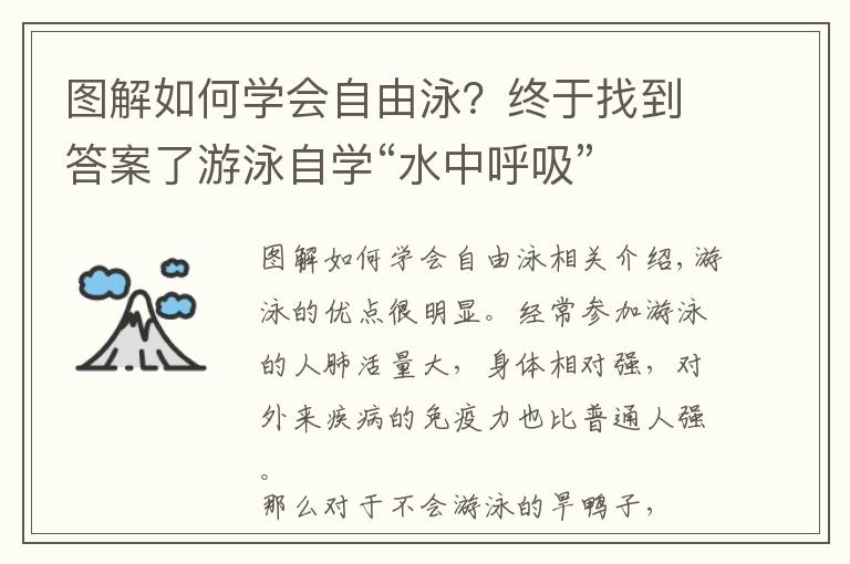 图解如何学会自由泳？终于找到答案了游泳自学“水中呼吸”