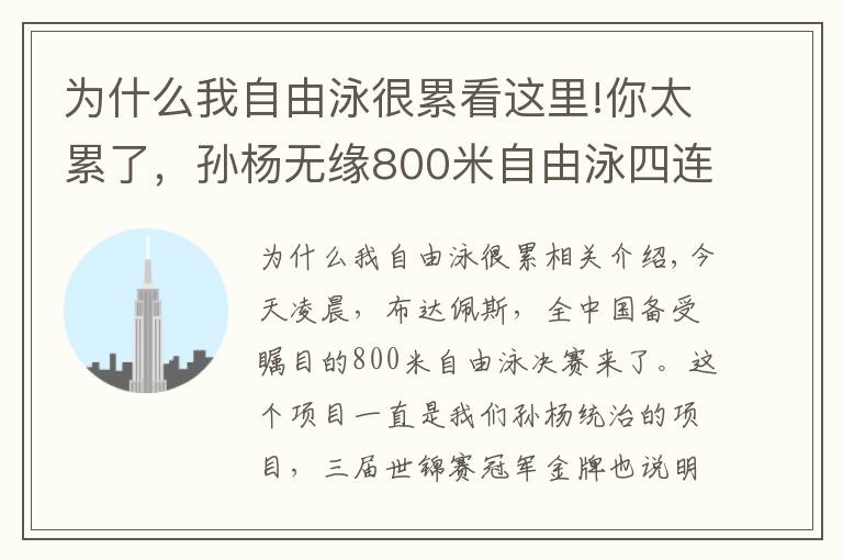 为什么我自由泳很累看这里!你太累了，孙杨无缘800米自由泳四连冠，赛后直接趴到泳池边