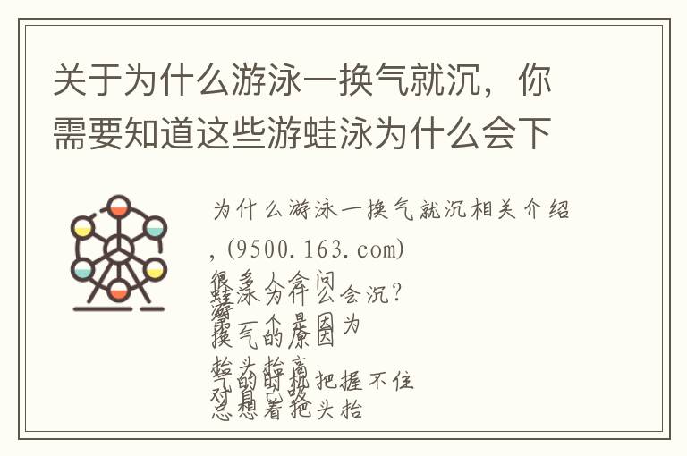 关于为什么游泳一换气就沉，你需要知道这些游蛙泳为什么会下沉？看完你就懂了