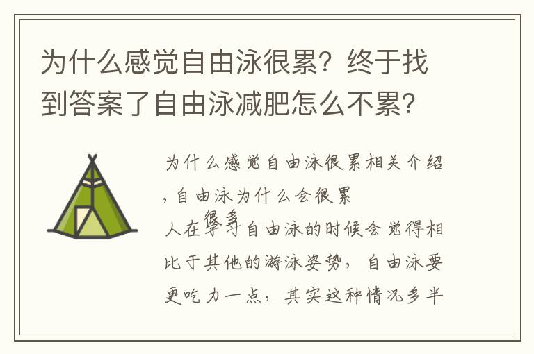 为什么感觉自由泳很累？终于找到答案了自由泳减肥怎么不累？掌握动作要领就好了