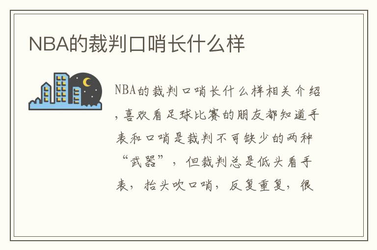 NBA的裁判口哨长什么样