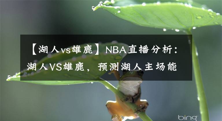 【湖人vs雄鹿】NBA直播分析：湖人VS雄鹿，预测湖人主场能否如愿取胜？