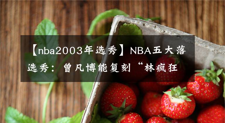 【nba2003年选秀】NBA五大落选秀：曾凡博能复刻“林疯狂”？范乔丹签8500万大合同