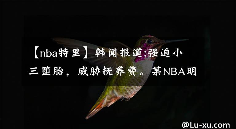 【nba特里】韩闻报道:强迫小三堕胎，威胁抚养费。某NBA明星丑恶一面，谁之过错？