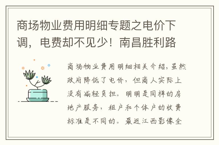 商场物业费用明细专题之电价下调，电费却不见少！南昌胜利路地下商城被曝光