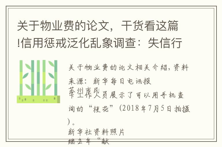 关于物业费的论文，干货看这篇!信用惩戒泛化乱象调查：失信行为“箩筐化”之忧