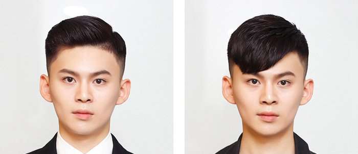 男士斜刘海发型 2018适合上班男士的两侧剃光的斜刘海发型