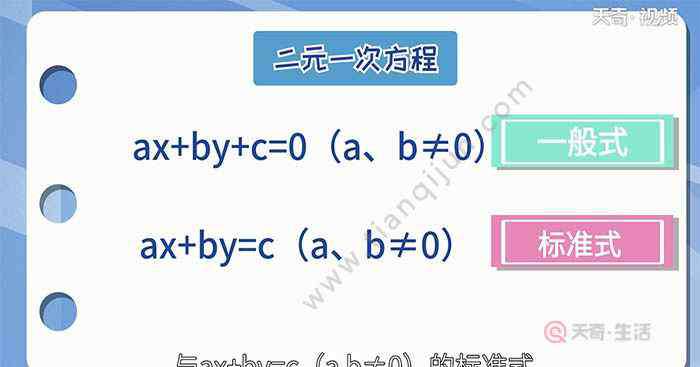 什么叫二元一次方程 什么叫二元一次方程 二元一次方程是什么