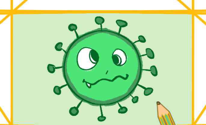 病毒怎么画 可怕的病毒上色简笔画要怎么画