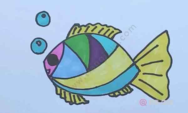幼儿简画鱼 鱼的简笔画 幼儿园鱼的简笔画,