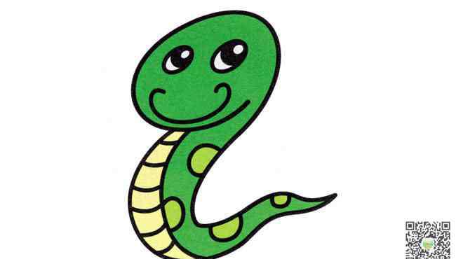 蛇简笔画图片大全 可爱的卡通蛇简笔画-小青蛇