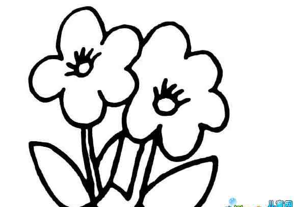 怎样画花朵最简单漂亮 好看的花简笔画图片_两朵小花
