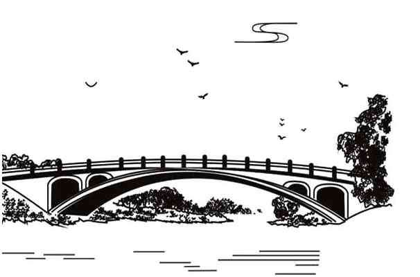 赵州桥简笔画 美丽的小桥简笔画图片大全-赵州桥