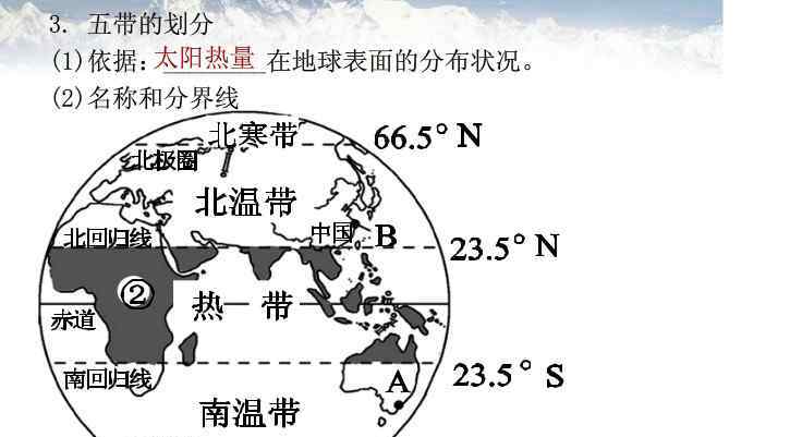 五带的划分 2014中考地理知识点：五带的划分