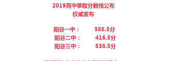  阳谷县教育局：2019年山东聊城阳谷县中考录取分数线（已公布）