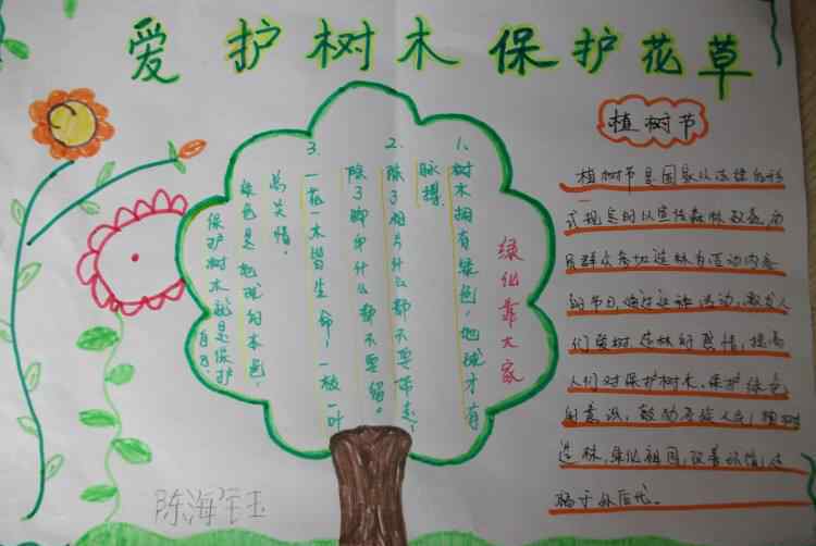 保护树木 保护花草树木手抄报图片大全