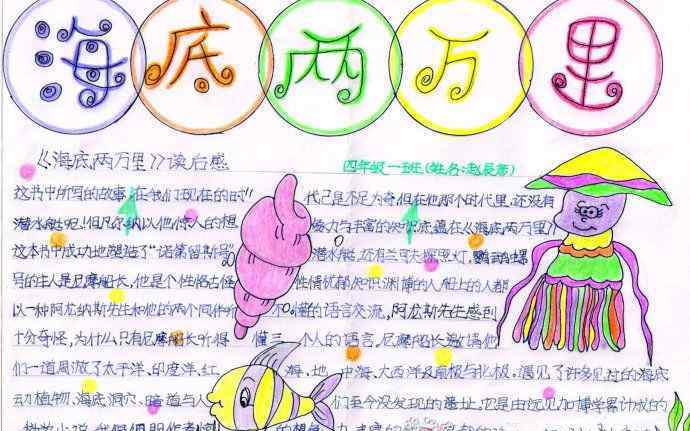 海底两万里的手抄报 海底两万里手抄报图片大全
