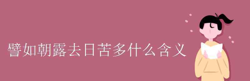 譬如朝露去日苦多什么意思 譬如朝露去日苦多什么含义