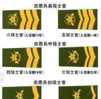 07式海军五级士官肩章关键标志为松枝翠绿色肩章底板、南海舰队