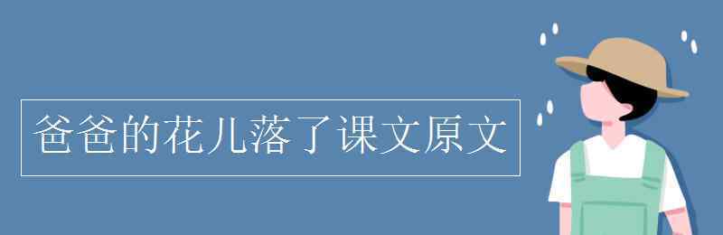 爸爸的花儿落了 爸爸的花儿落了课文原文