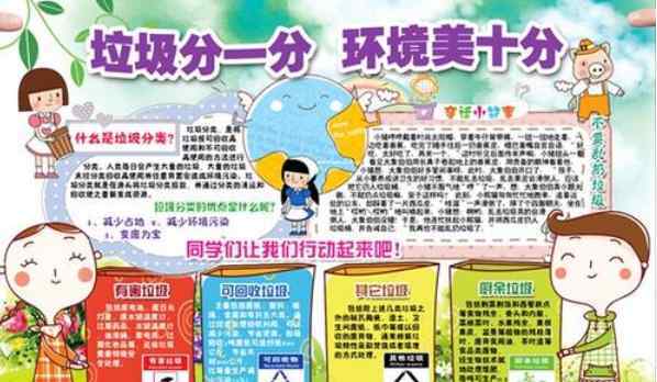 垃圾分类绘画 垃圾分类绘画手抄报内容小报_最美丽的垃圾分类手抄报