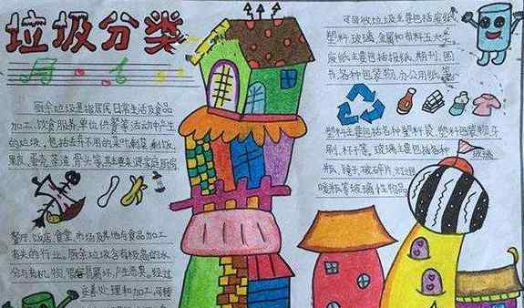 垃圾分类儿童画 环保手抄报垃圾分类图_垃圾分类宣传手抄报儿童画