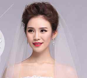 头纱照片 女生带头纱新娘发型图片