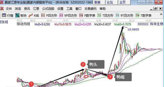 股票老鸭头形态图解 股票老鸭头形态图解，老鸭头K线形态走失败原因