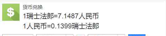 瑞士货币 瑞士用什么货币，对人民币汇率如何