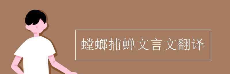 螳螂捕蝉翻译 螳螂捕蝉文言文翻译