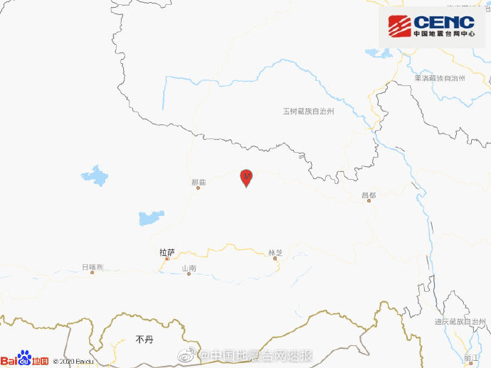 西藏那曲市比如县发生3.2级地震，震源深度8千米
