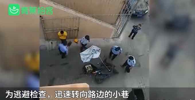 番禺警方通报交警执法时狠踹外卖小哥：因无牌车逃避执法受伤 情绪激动