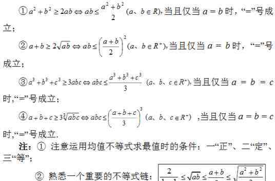 高中四个均值不等式 高中四个均值不等式