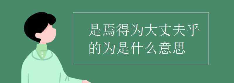 是焉得为大丈夫乎 是焉得为大丈夫乎的为是什么意思