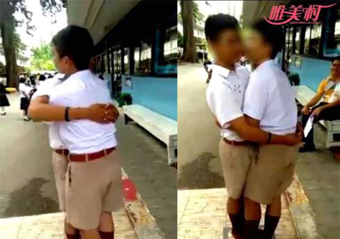 两男生打架被罚拥吻 泰国两个男生打架 老师以亲吻尴尬化解学园暴力