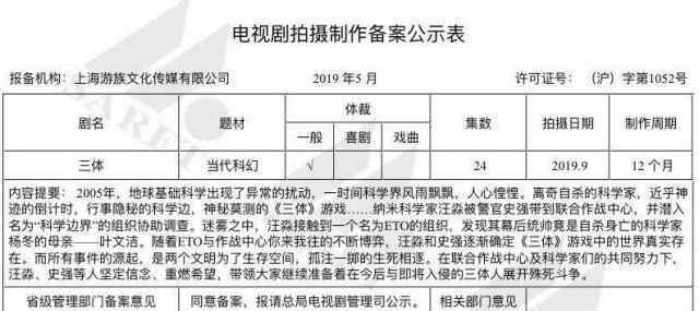 三体将拍电视剧 毁经典?三体将拍电视剧 今年9月开拍!共24集!期待谁来主演？ ​