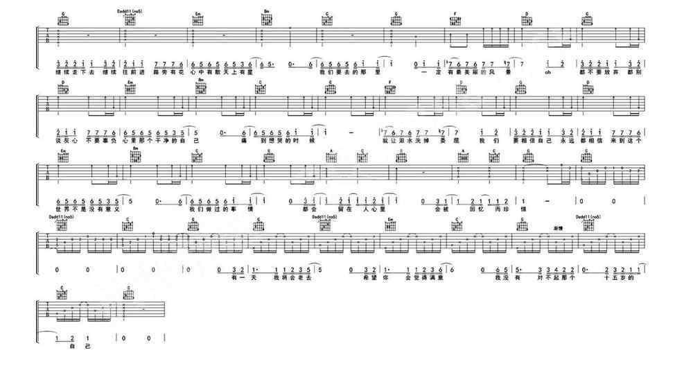 认真的老去吉他谱 刘若英继续-给15岁的自己吉他谱