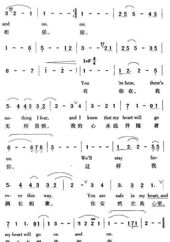 我心永恒简谱 泰坦尼克号主题曲《我心永恒》简谱