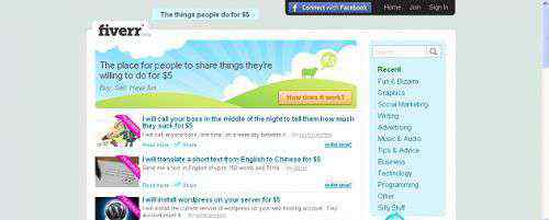 5美金 Fiverr.com：5美元服务区
