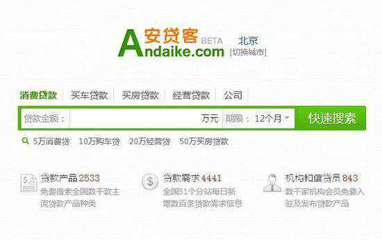 安贷客 安贷客：贷款搜索引擎
