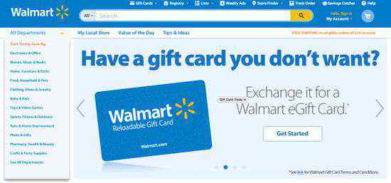 沃尔玛礼品卡 沃尔玛推出礼品卡兑换服务，让消费者把闲置礼品卡兑换成自家礼品卡