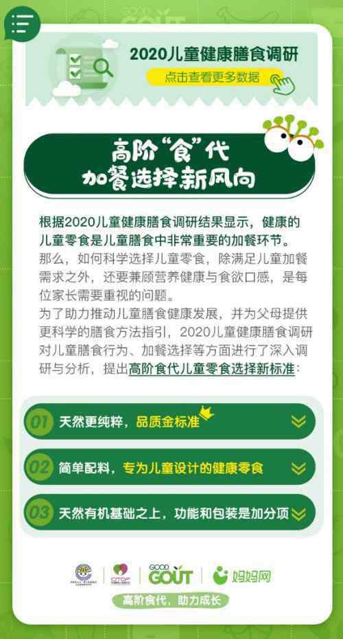 儿童健康食品 GOOD GOUT发布《2020中国儿童健康膳食蓝皮书》 揭秘高阶食代新标准