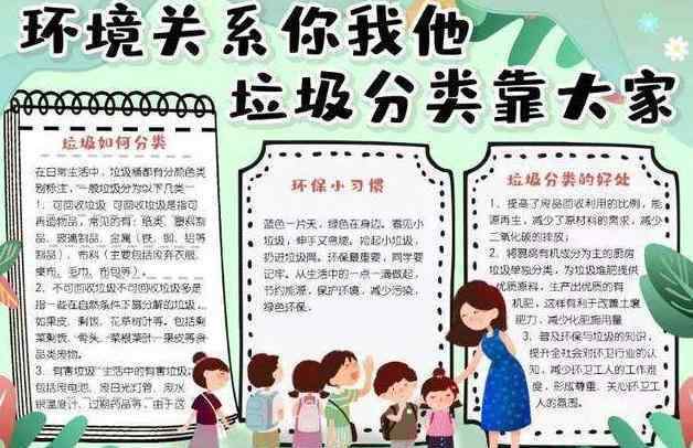 幼儿园垃圾分类图片 幼儿园环保垃圾分类手抄报图片简单又漂亮