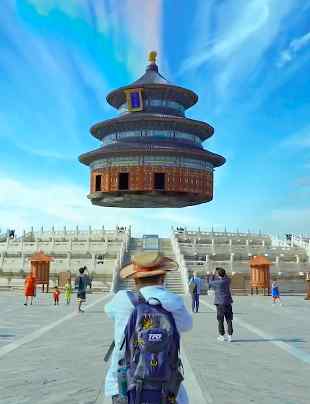 小伙自学特效让古建筑飞起来 自称兴趣引导 希望作品能给观众带来思考