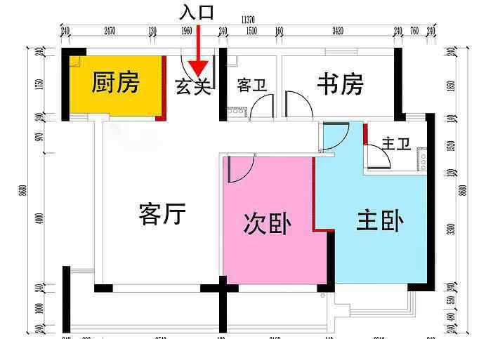 三室两厅两卫户型图 80平三室两厅两卫？这家人怎么做到的？