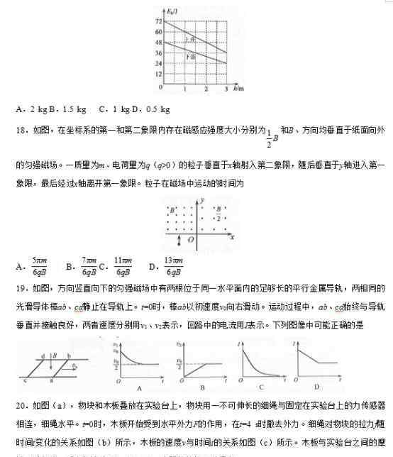 2019全国三卷理综 2019全国3卷高考理综试题【word精校版】